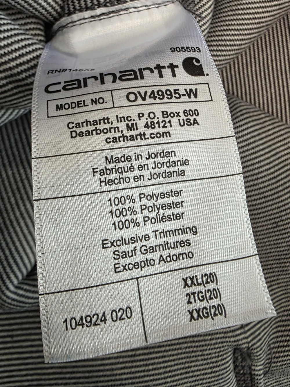 Carhartt Gray Snap Front Vest Stand-Up Collar Pockets Relaxed Fit Women's XXL - Picture 7 of 8